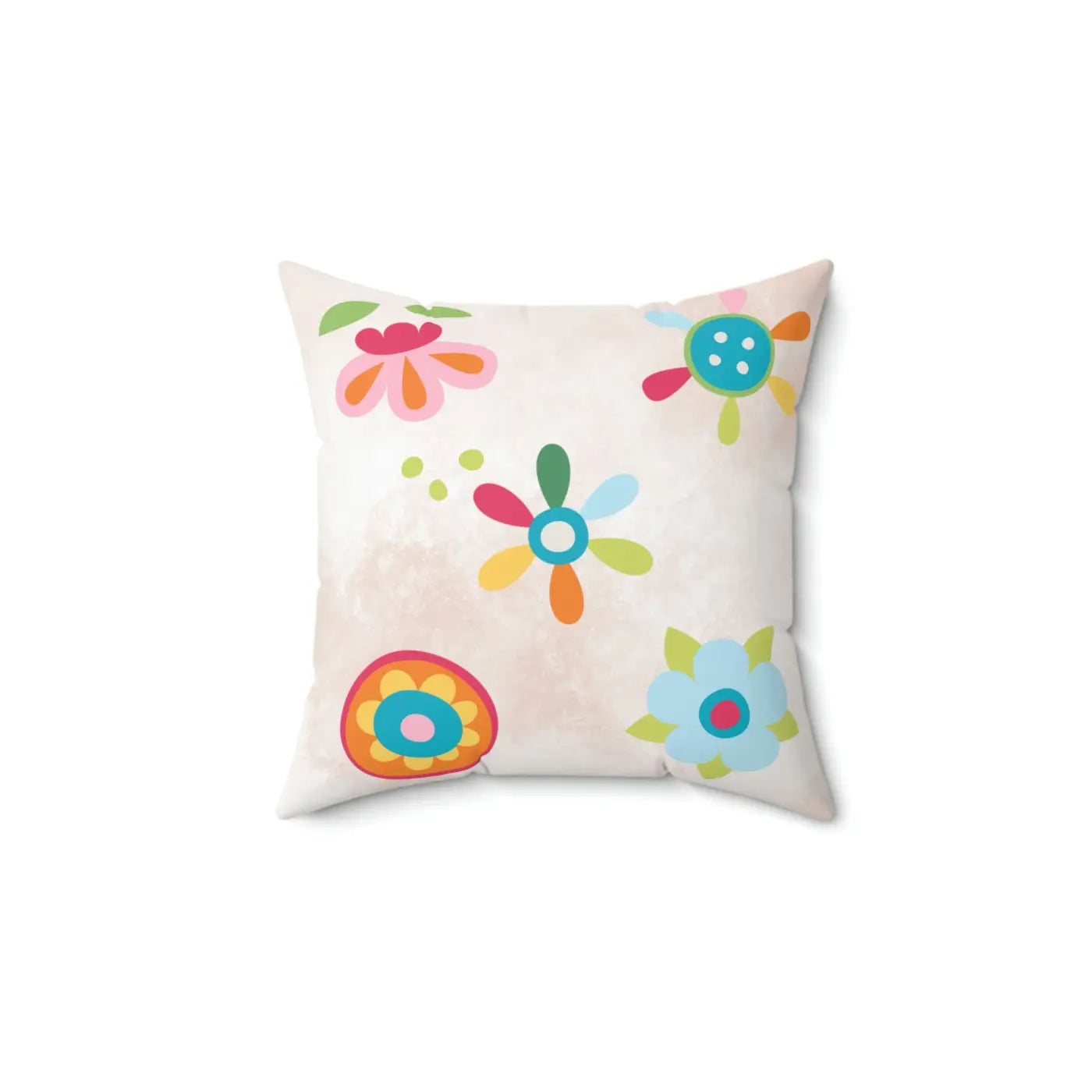 Floral Throw Pillow - Colorful Flowers Polyester Square - DipaliZ