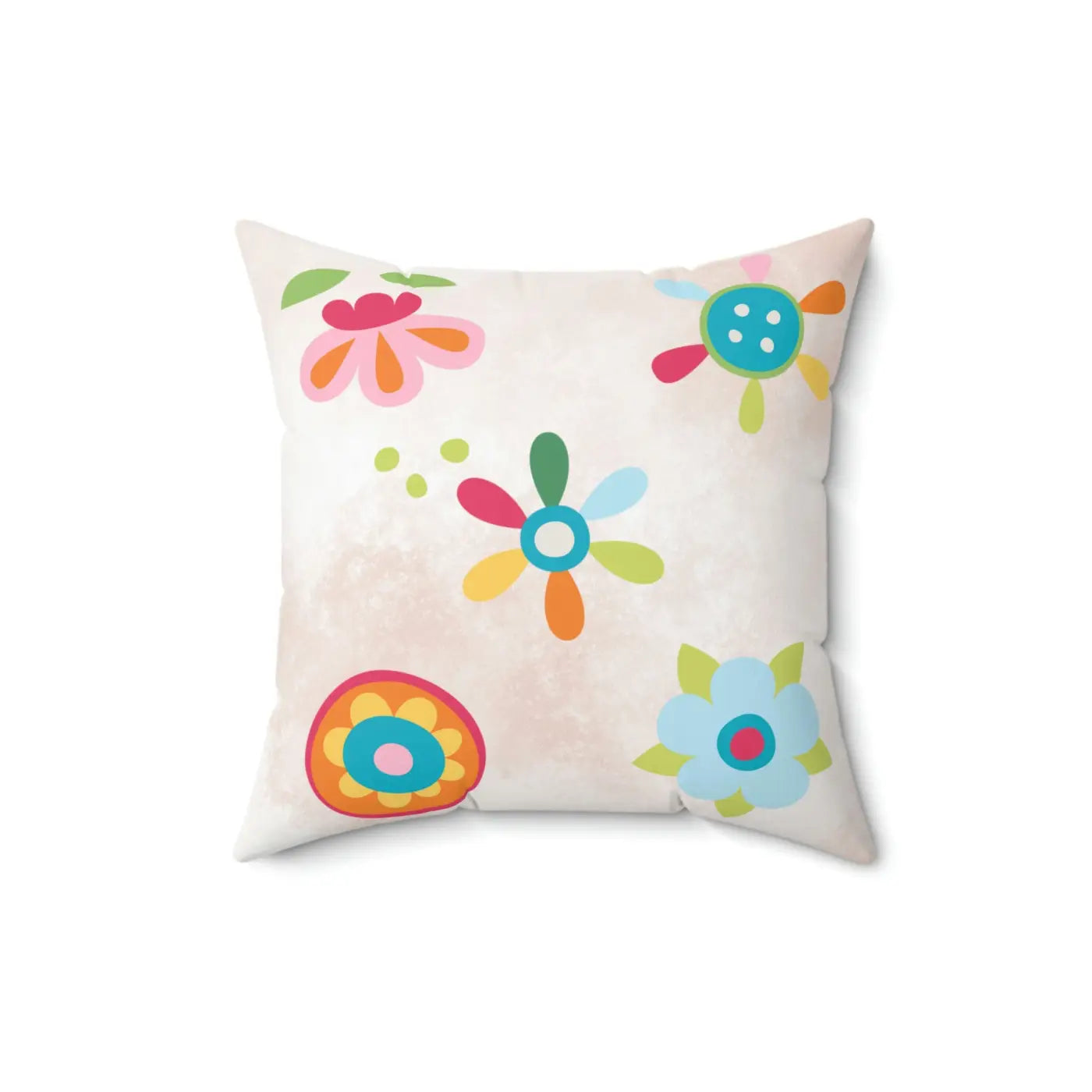 Floral Throw Pillow - Colorful Flowers Polyester Square - DipaliZ