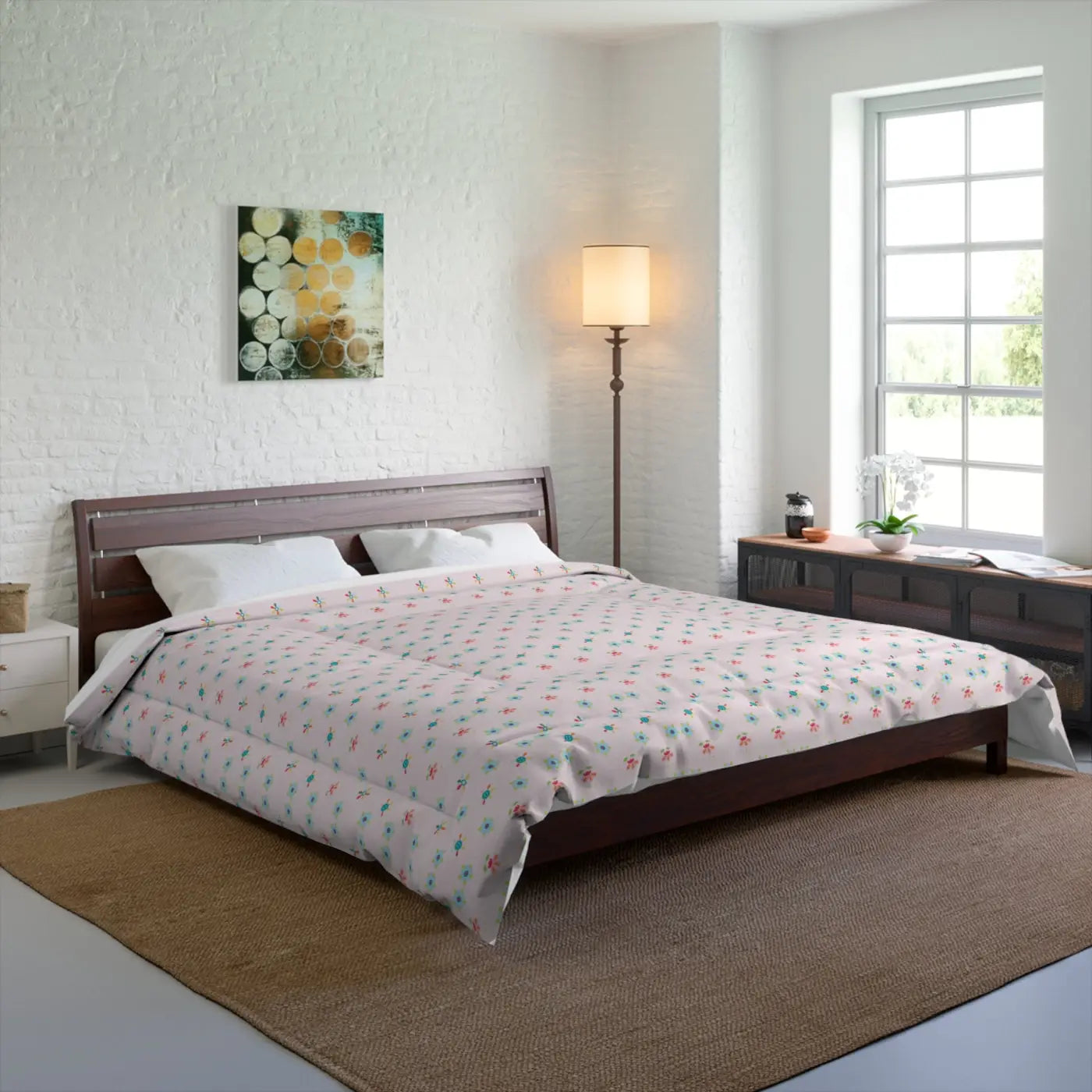 Colorful Flowers Quilt - Cozy Eco-Friendly Gifts for Her - DipaliZ