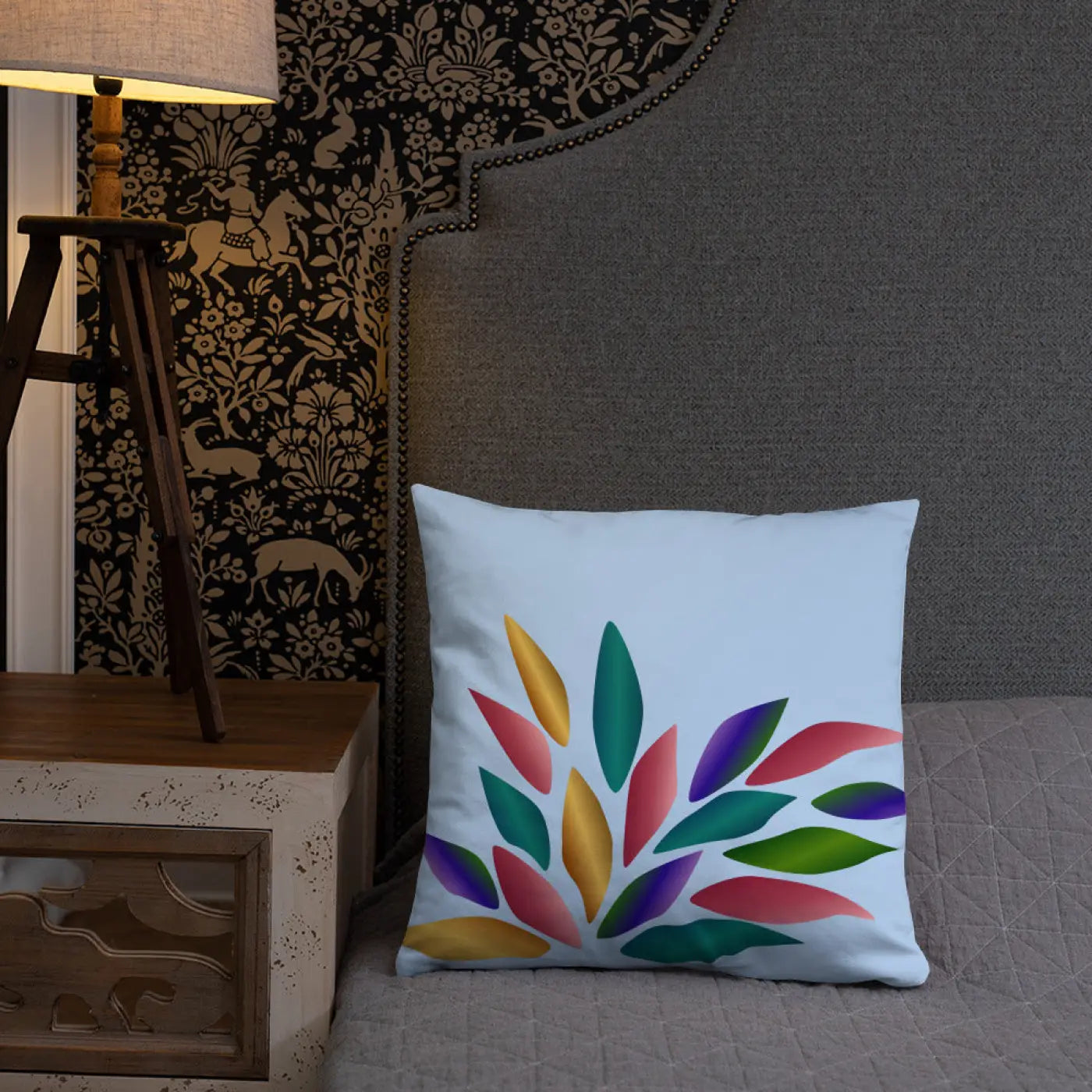 Colorful Petals Throw Pillow - Insert Included - DipaliZ