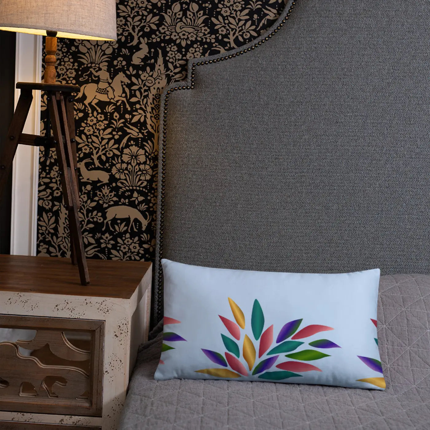 Colorful Petals Throw Pillow - Insert Included - DipaliZ