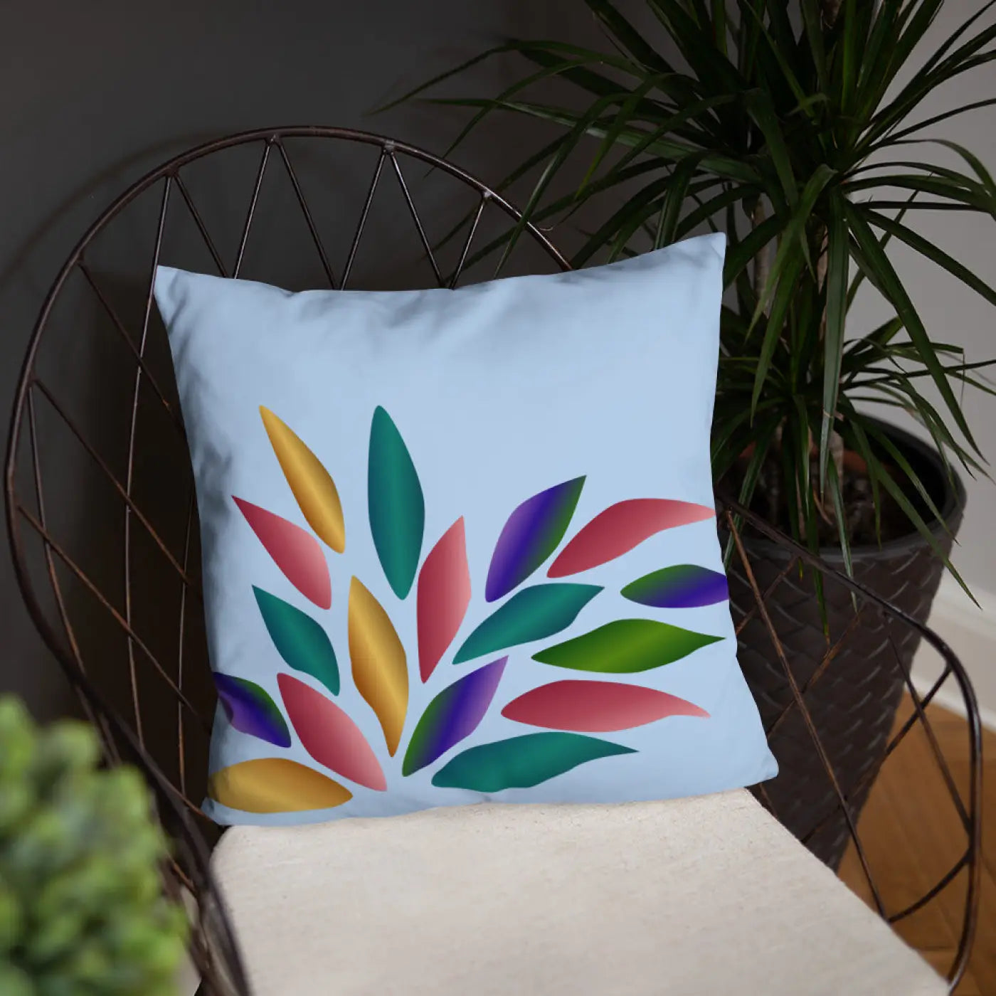 Colorful Petals Throw Pillow - Insert Included - DipaliZ