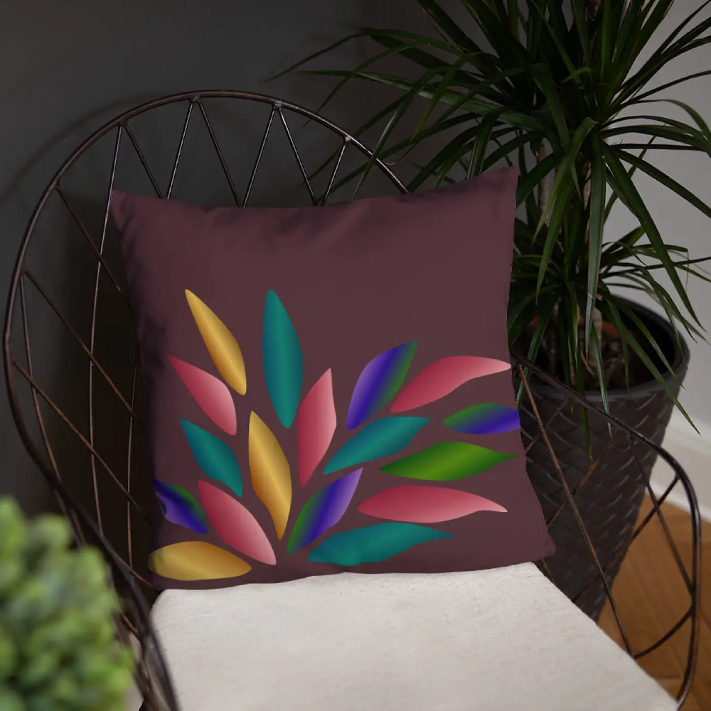 Colorful Petals Throw Pillow - Insert Included - DipaliZ