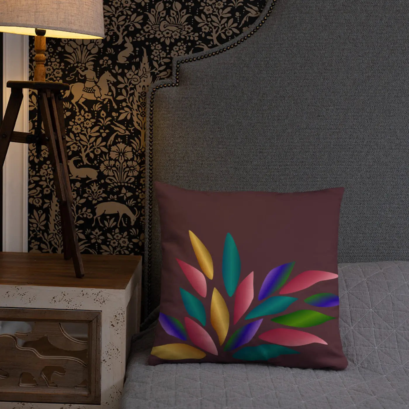 Colorful Petals Throw Pillow - Insert Included - DipaliZ