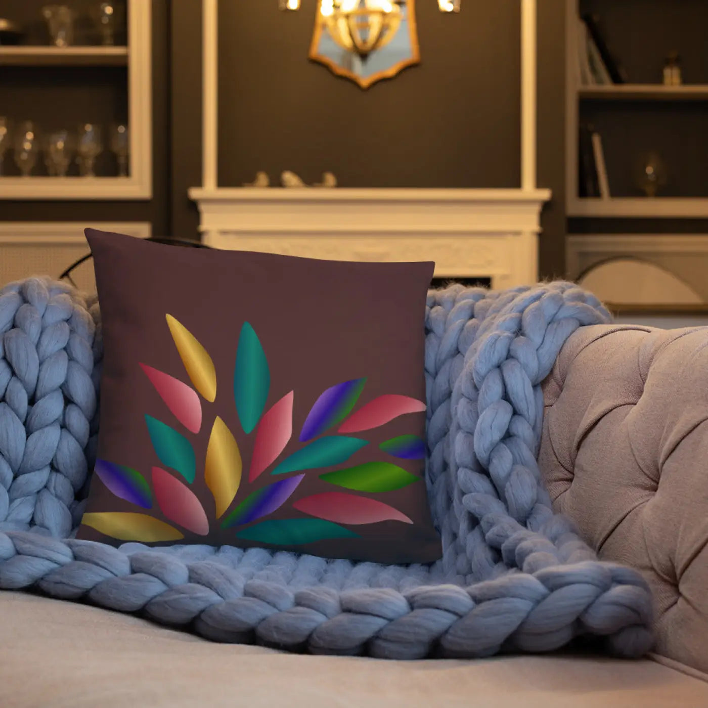 Colorful Petals Throw Pillow - Insert Included - DipaliZ