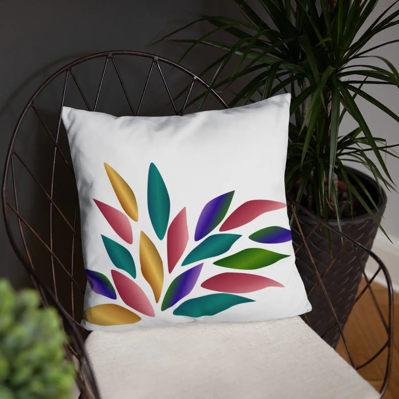 Colorful Petals Throw Pillow - Bold Home Decor - DipaliZ