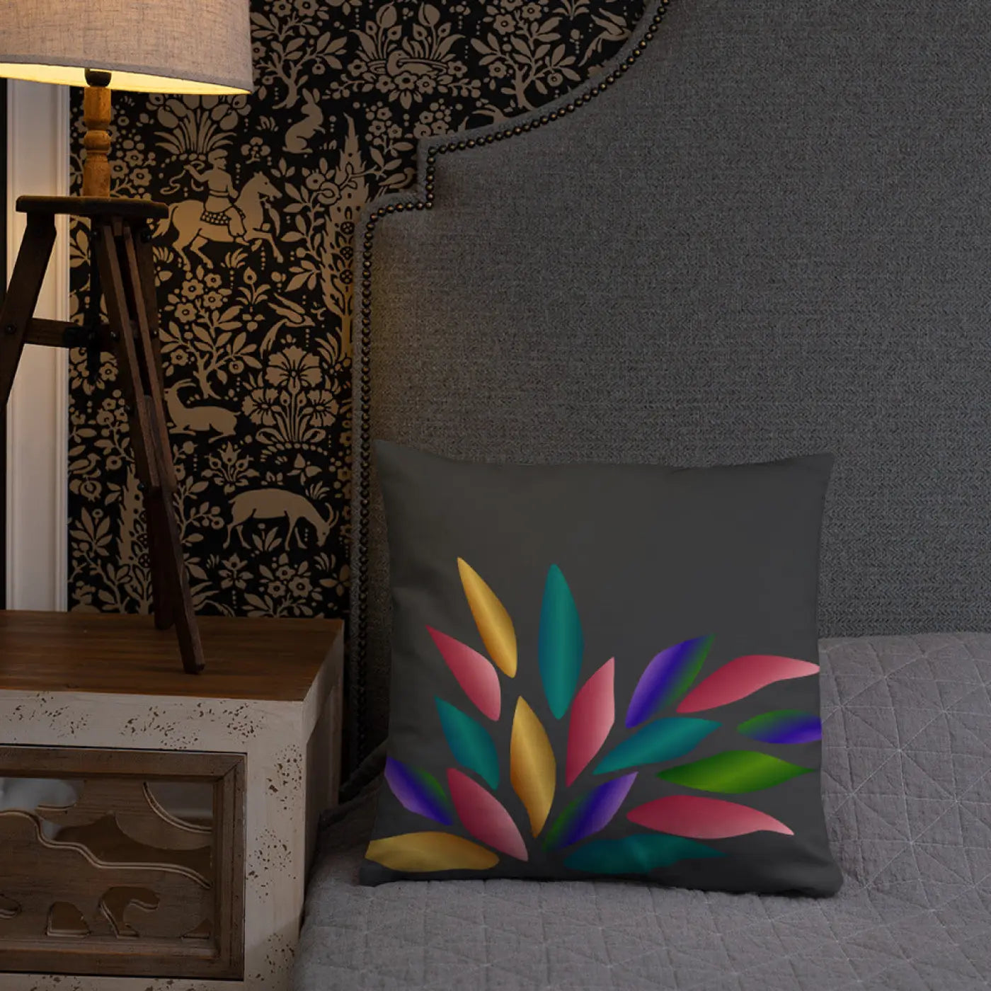 Colorful Petals Throw Pillow - Vibrant Home Decor - DipaliZ
