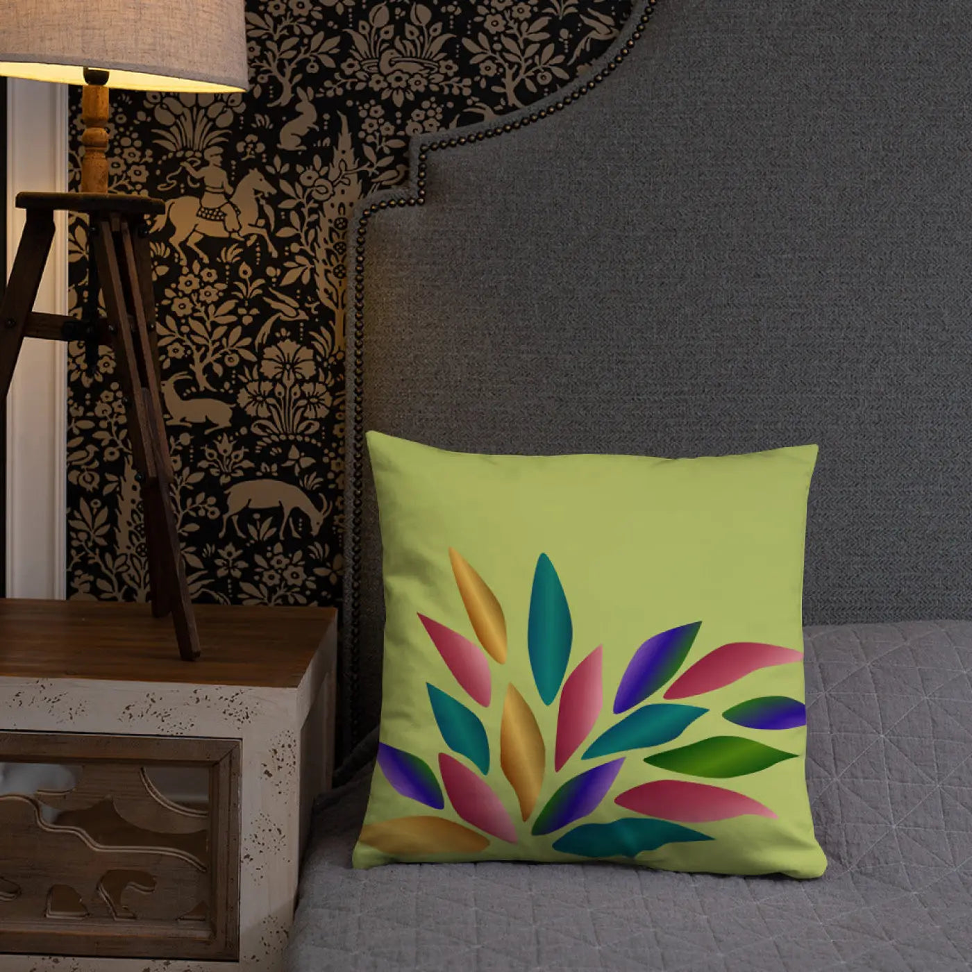 Colorful Petals Throw Pillow - Insert Included - DipaliZ