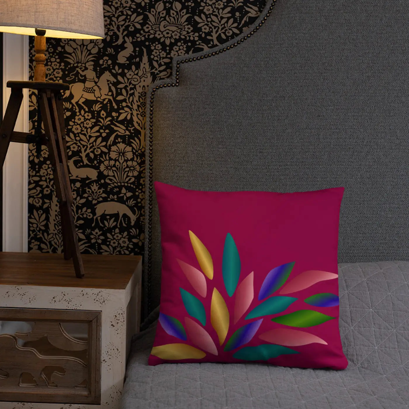 Colorful Petals Throw Pillow - Insert Included - DipaliZ