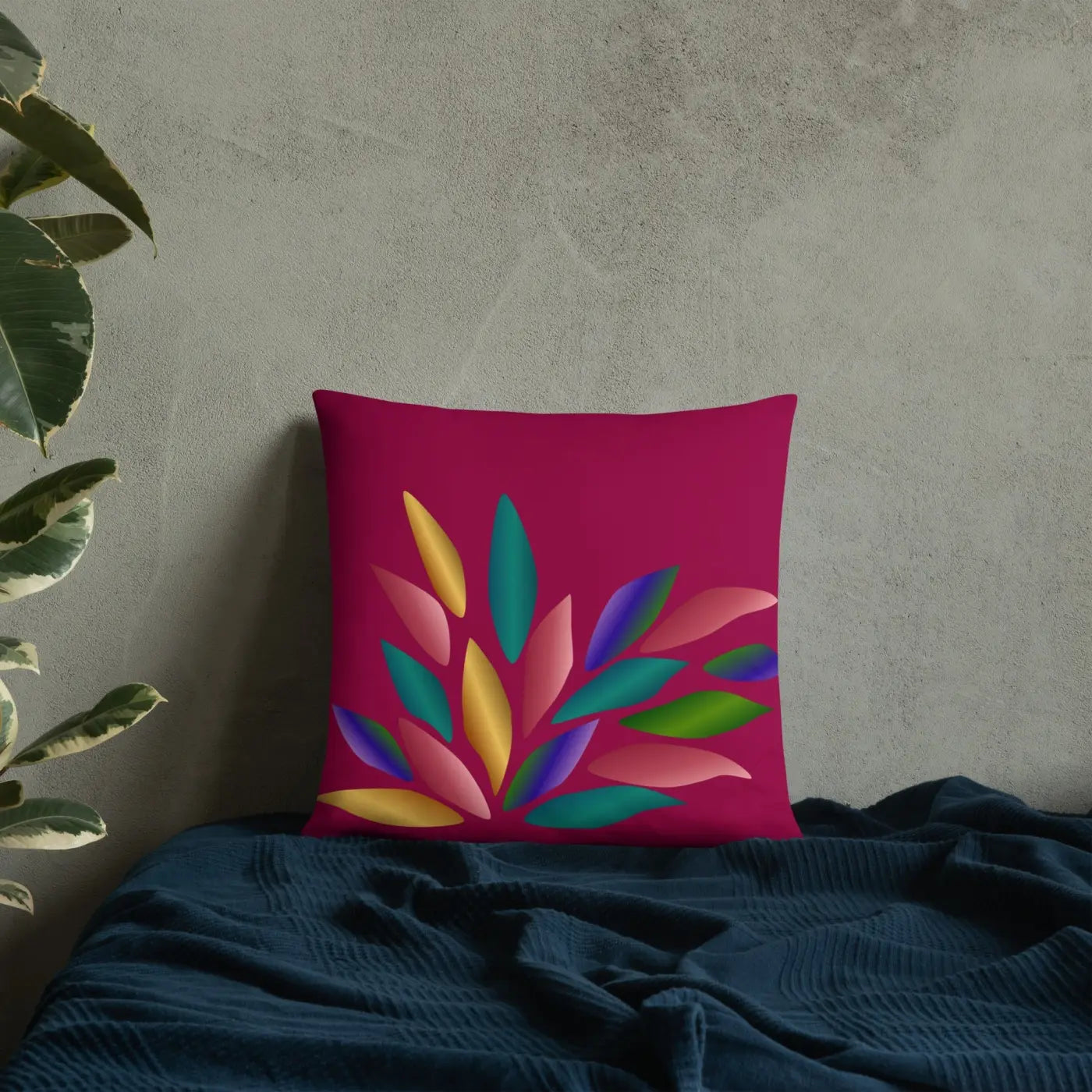 Colorful Petals Throw Pillow - Insert Included - DipaliZ