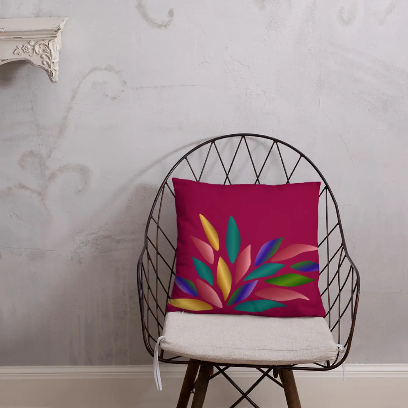 Colorful Petals Throw Pillow - Insert Included - DipaliZ