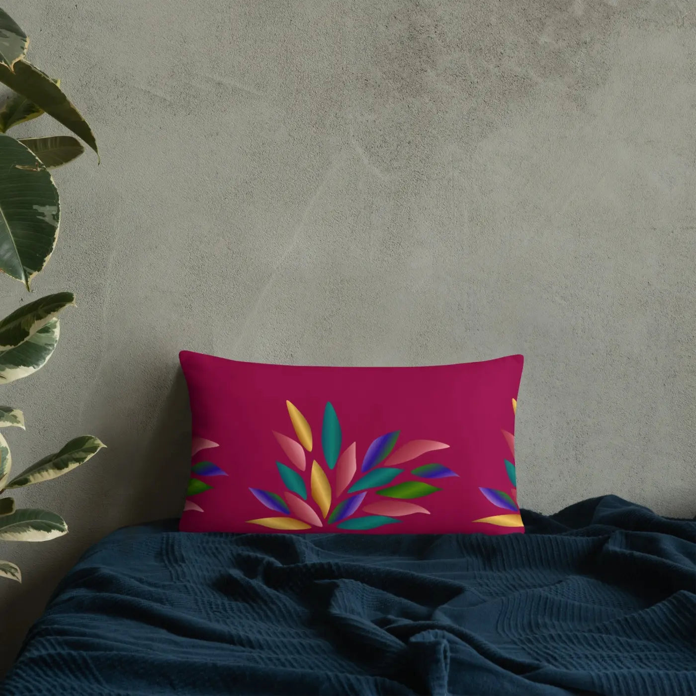 Colorful Petals Throw Pillow - Insert Included - DipaliZ