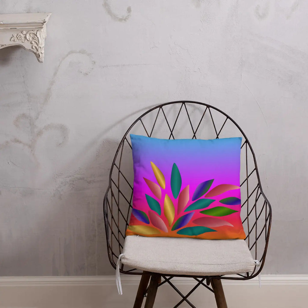 Colorful Petals Throw Pillow - Home Decor Accent - DipaliZ