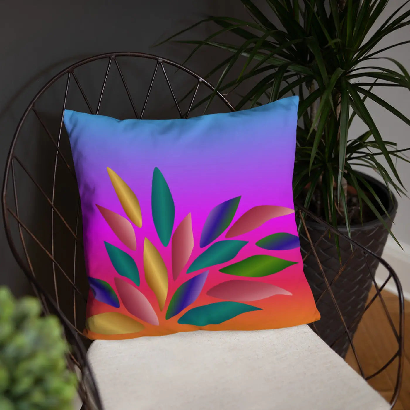 Colorful Petals Throw Pillow - Home Decor Accent - DipaliZ