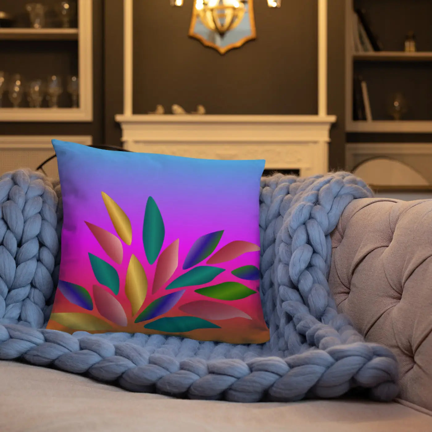 Colorful Petals Throw Pillow - Home Decor Accent - DipaliZ