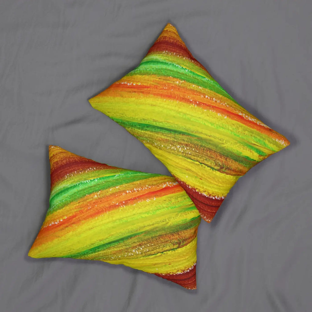 Vibrant Striped Spun Polyester Lumbar Pillow - Home Decor - DipaliZ