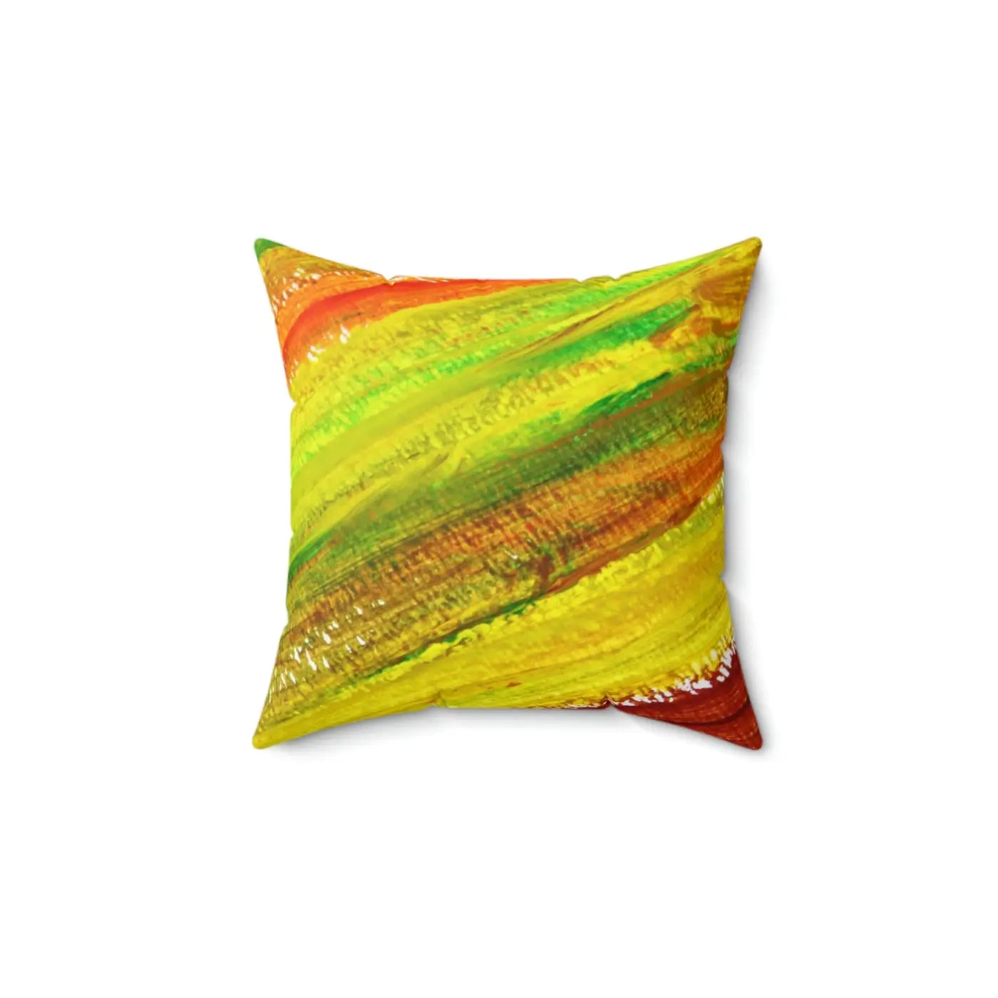 Polyester Square Pillow - Colorful Red Spun Design - DipaliZ