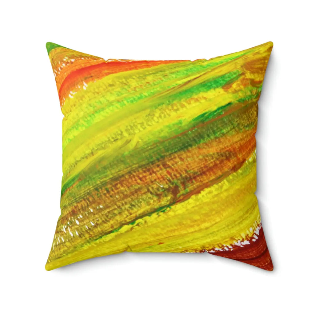 Polyester Square Pillow - Colorful Red Spun Design - DipaliZ