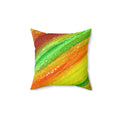 Polyester Square Pillow - Colorful Red Spun Design - DipaliZ