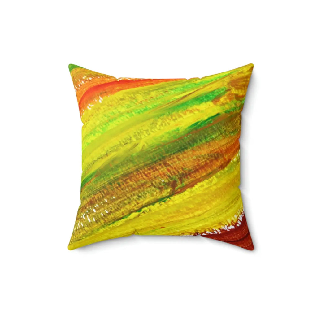 Polyester Square Pillow - Colorful Red Spun Design - DipaliZ