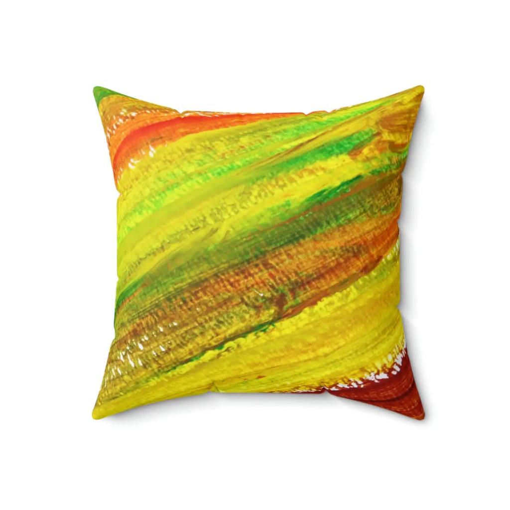 Polyester Square Pillow - Colorful Red Spun Design - DipaliZ