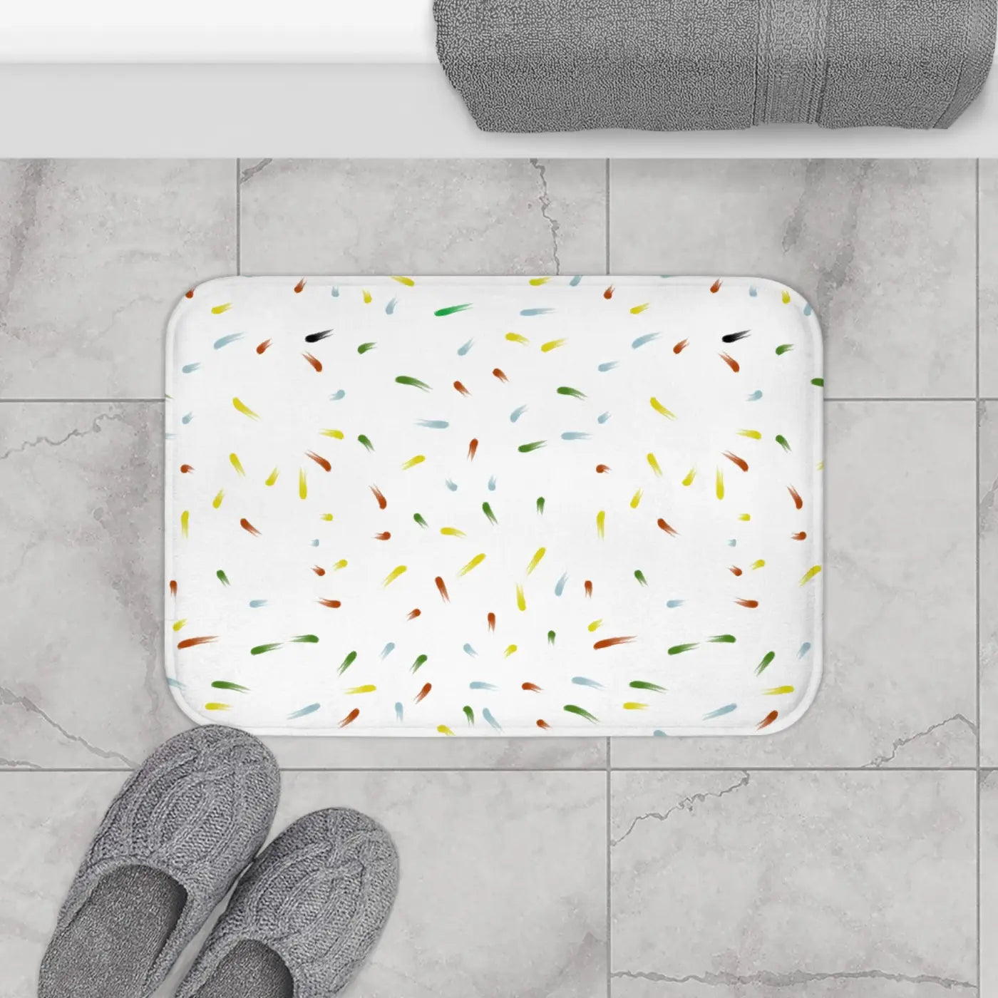 Bath Mat - Abstract Confetti Non-Slip Design - DipaliZ