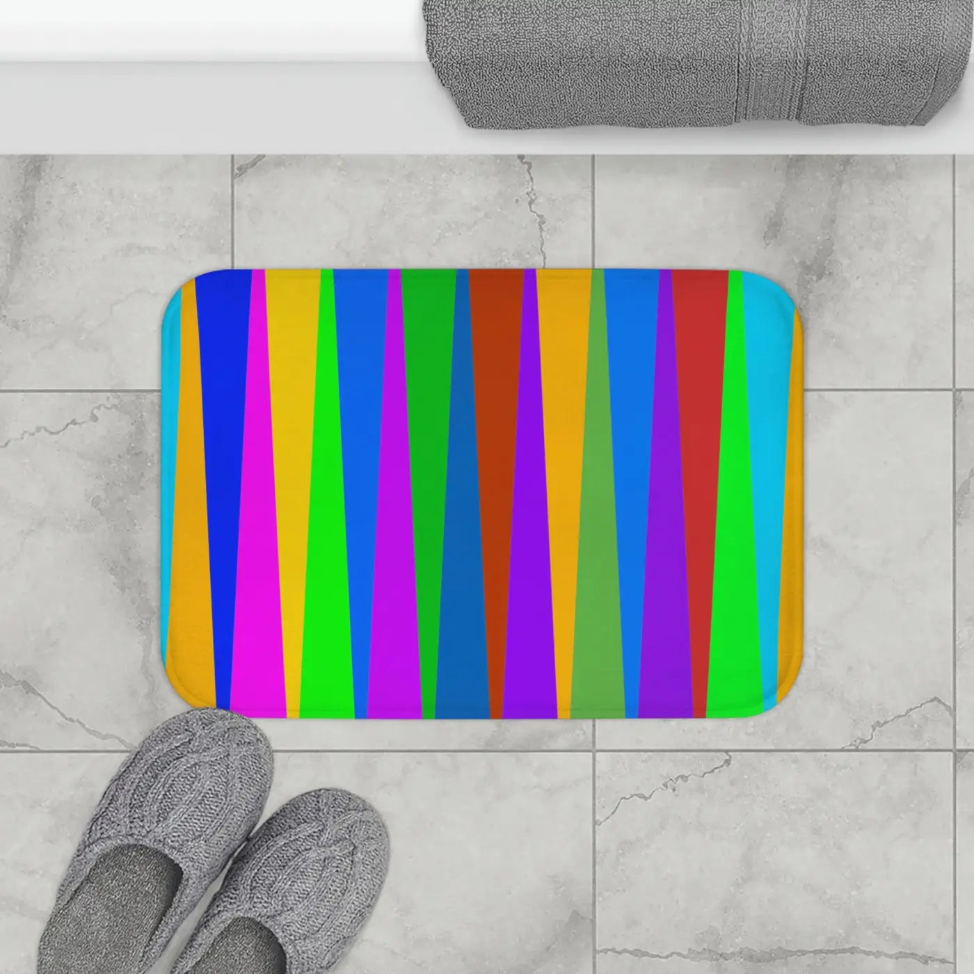 Colorful Stripes Bath Mat - Modern Bathroom Upgrade - DipaliZ