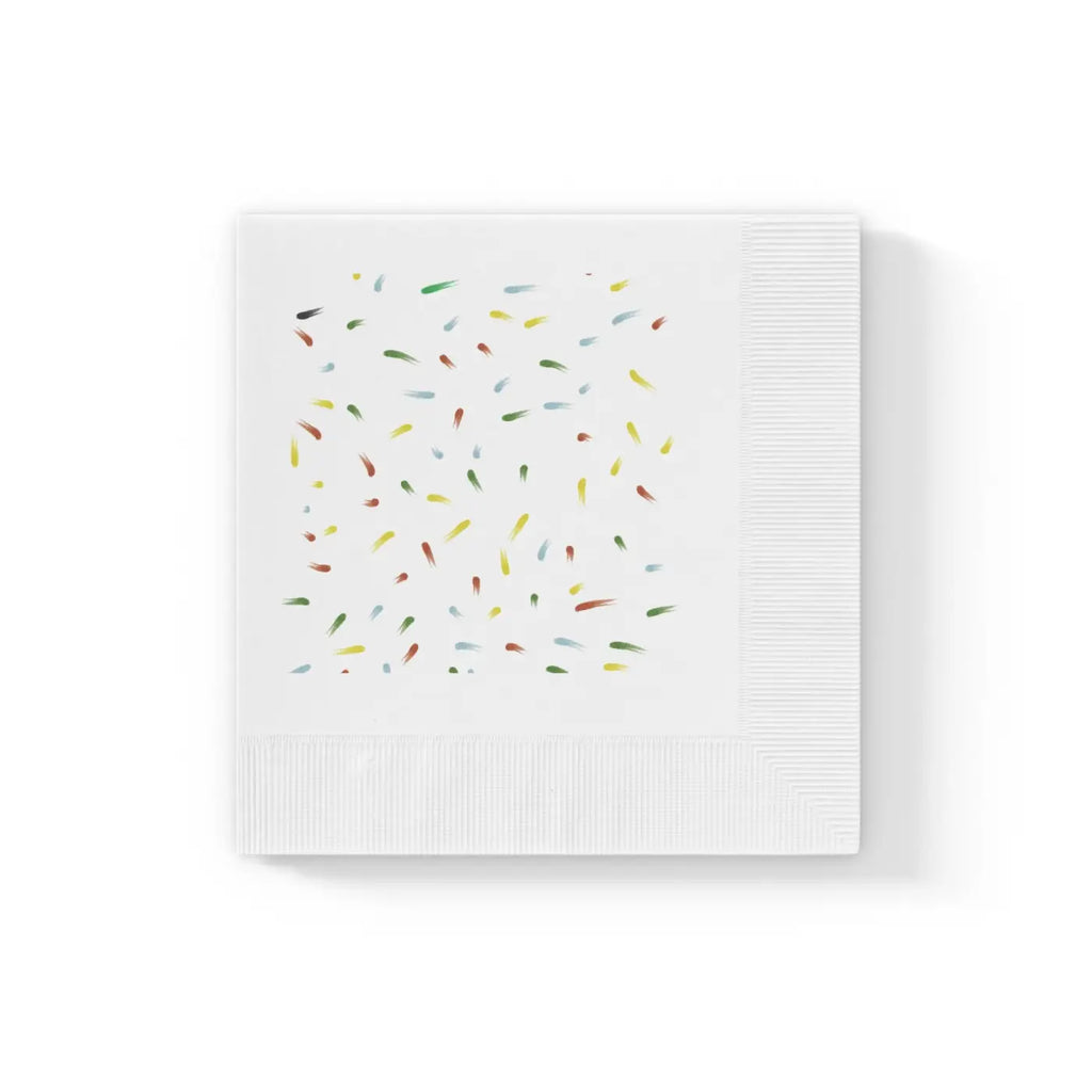 Custom White Coined Napkins - Three Ply Confetti - DipaliZ