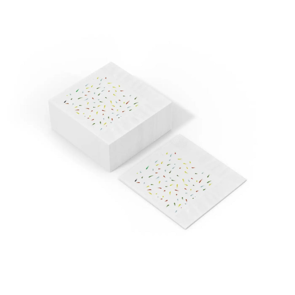 Custom White Coined Napkins - Three Ply Confetti - DipaliZ