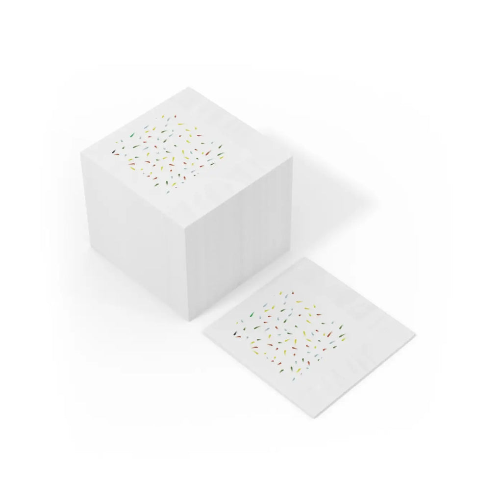 Custom White Coined Napkins - Three Ply Confetti - DipaliZ