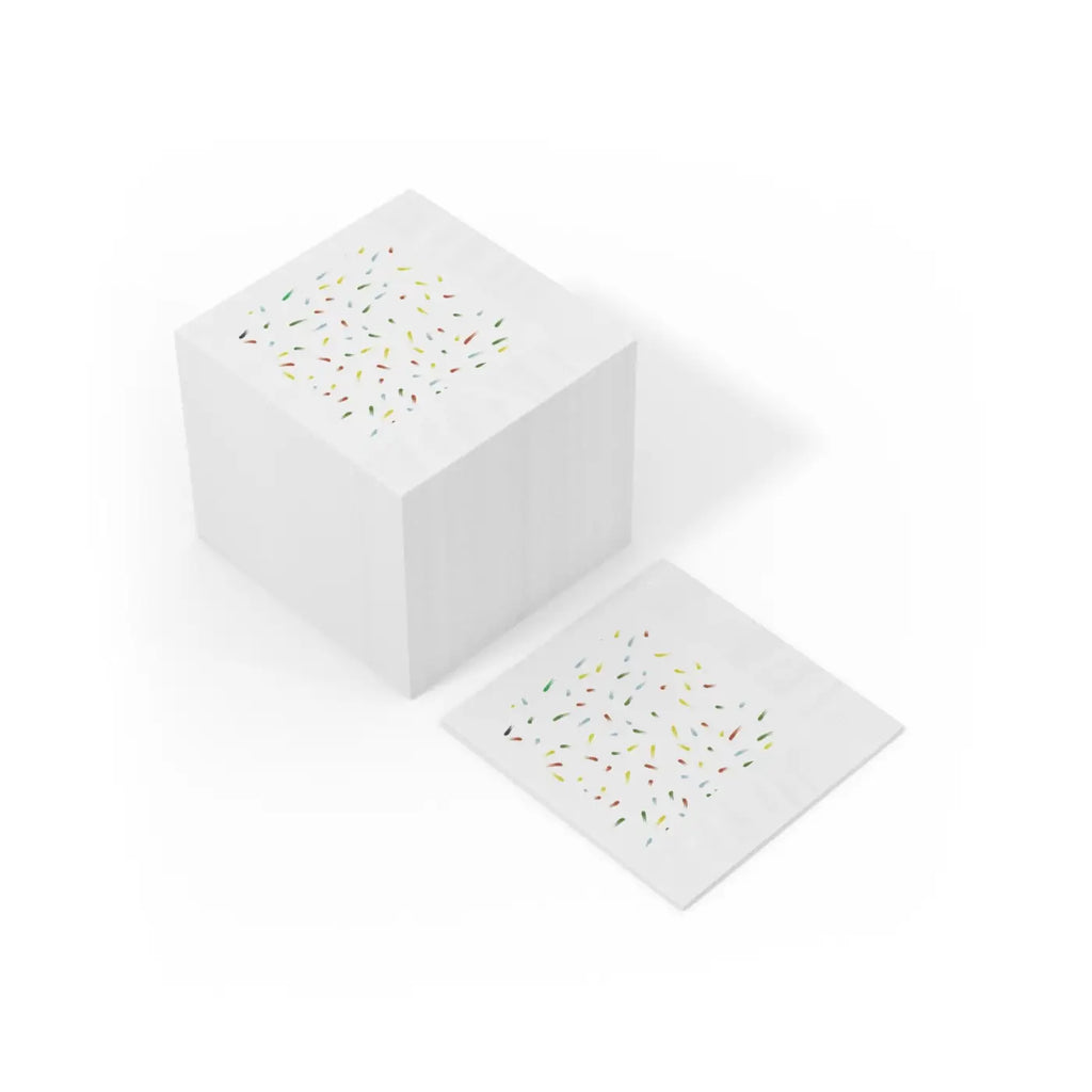 Custom White Coined Napkins - Three Ply Confetti - DipaliZ