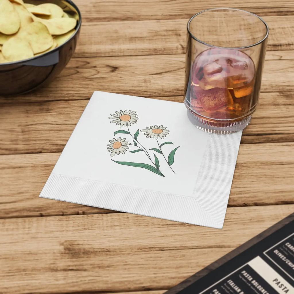 White Coined Napkins - Elegant Party Essential - DipaliZ