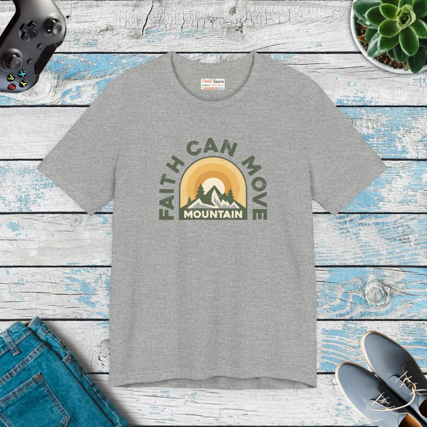 Faith Can Move Mountains T-Shirt - Unisex Soft Cotton - DipaliZ