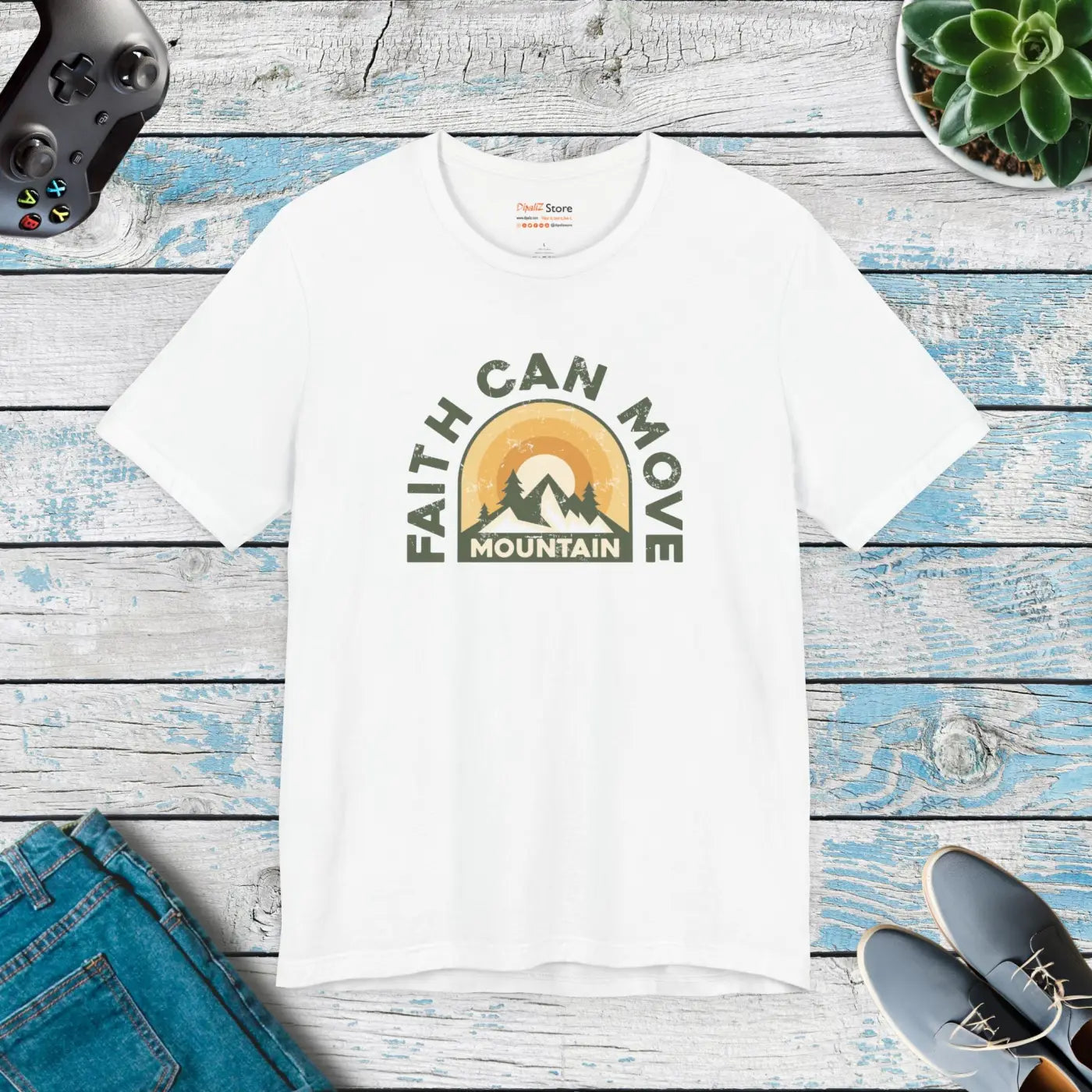 Faith Can Move Mountains T-Shirt - Unisex Soft Cotton - DipaliZ