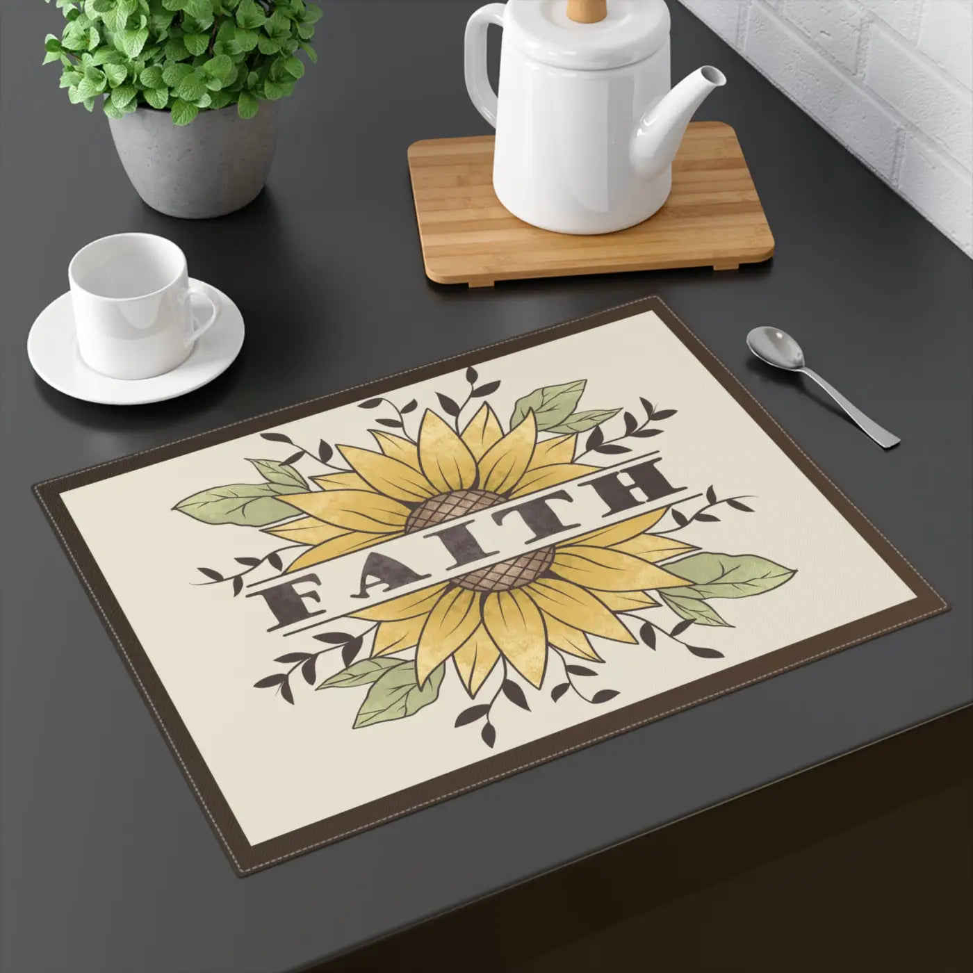 Faith Sunflower Placemat - Idigitalstock Table Decor - DipaliZ