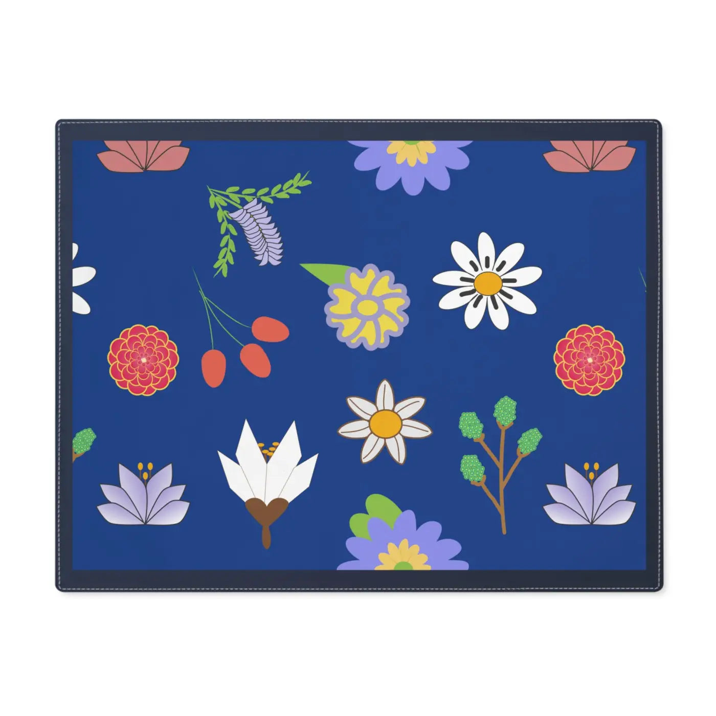 Blue Flowers Placemat - Floral Dining Decor - DipaliZ