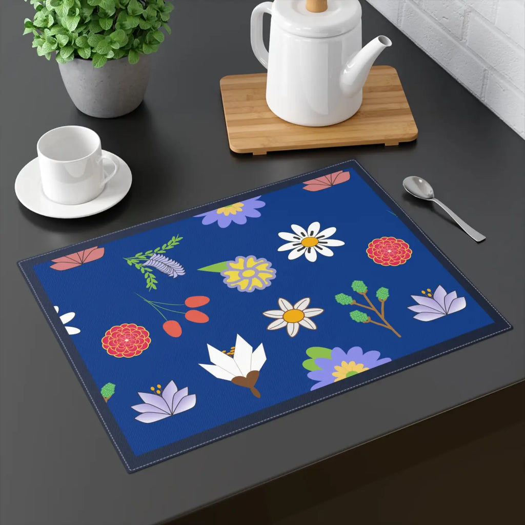 Blue Flowers Placemat - Floral Dining Decor - DipaliZ