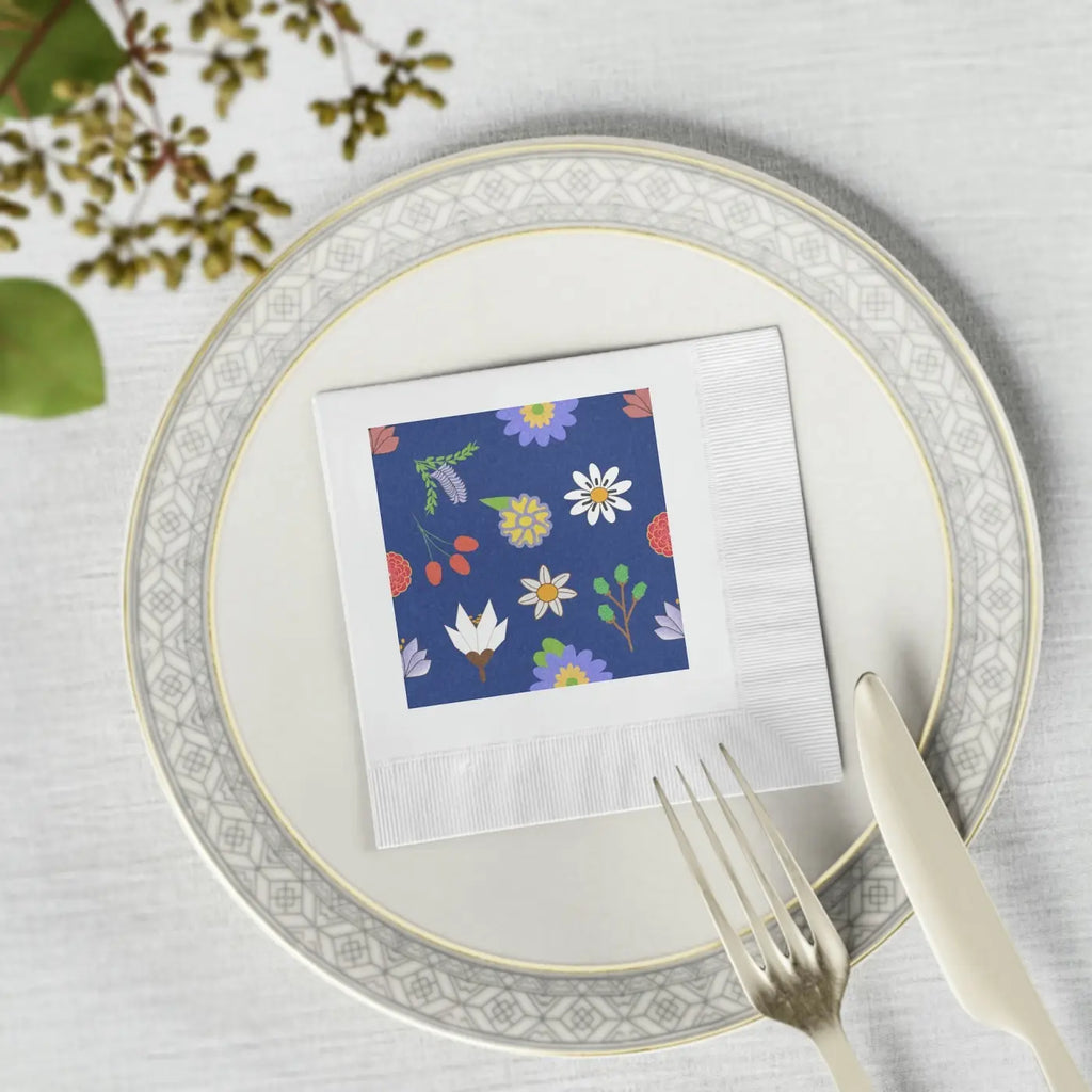 White Coined Napkins - Elegant Party Essential - DipaliZ