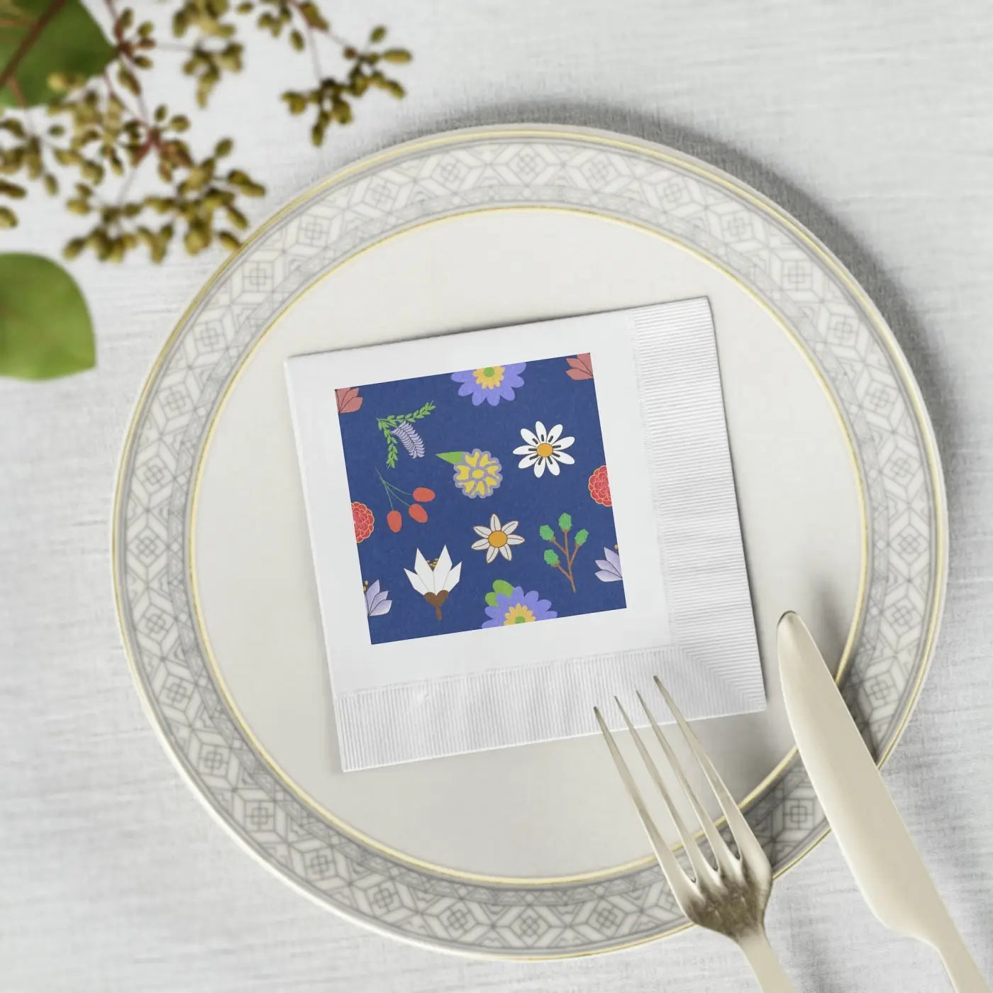 White Coined Napkins - Elegant Party Essential - DipaliZ