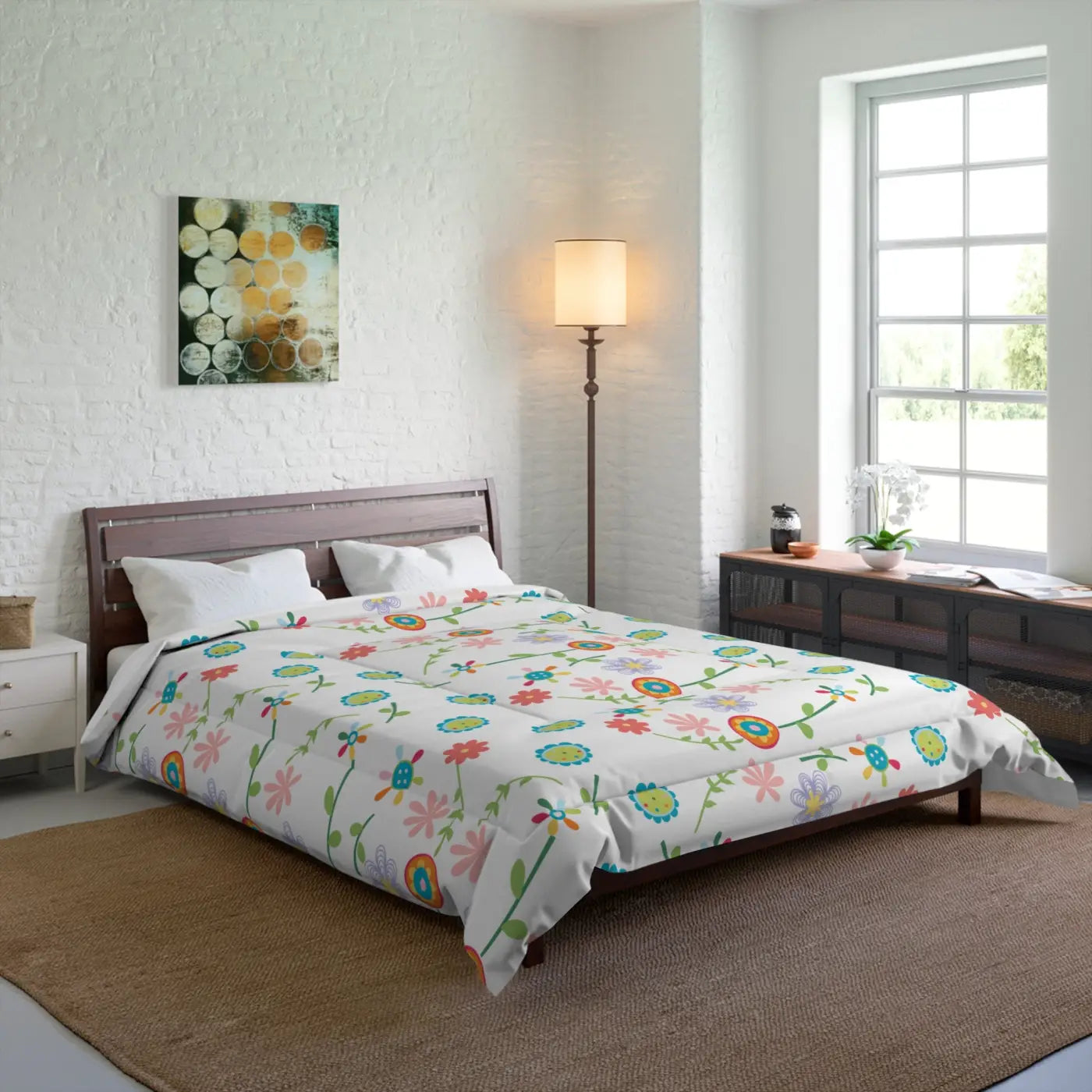 Floral Comforter - Vibrant Flower Design for Cozy Sleep - DipaliZ
