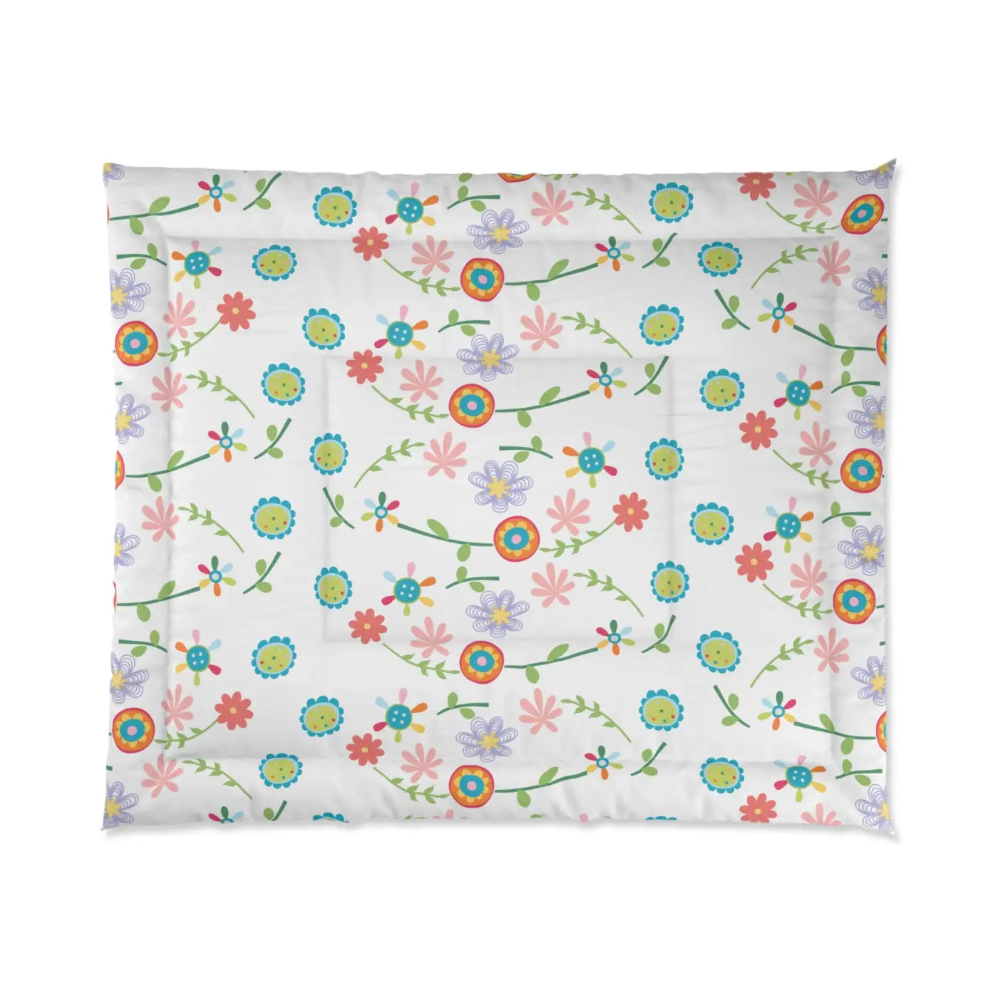 Floral Comforter - Vibrant Flower Design for Cozy Sleep - DipaliZ