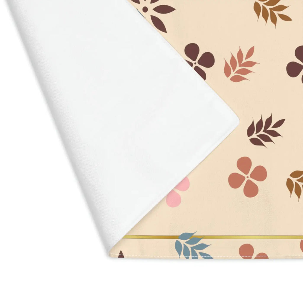 Floral Cotton Placemat - Cream Elegant Dining Decor - DipaliZ