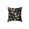 Black Spun Polyester Square Pillow - Bold Comfort Style - DipaliZ