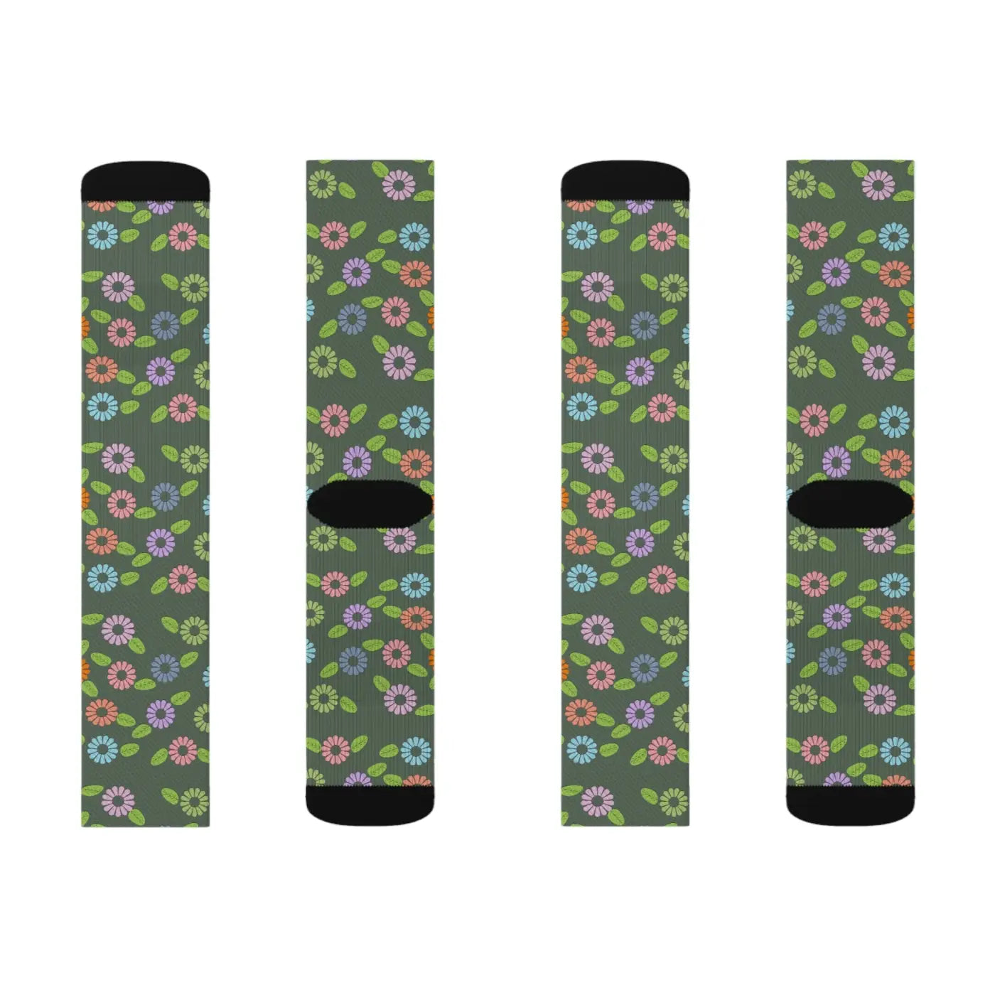 Floral Sublimation Socks - Cozy Chic Women's Style - DipaliZ