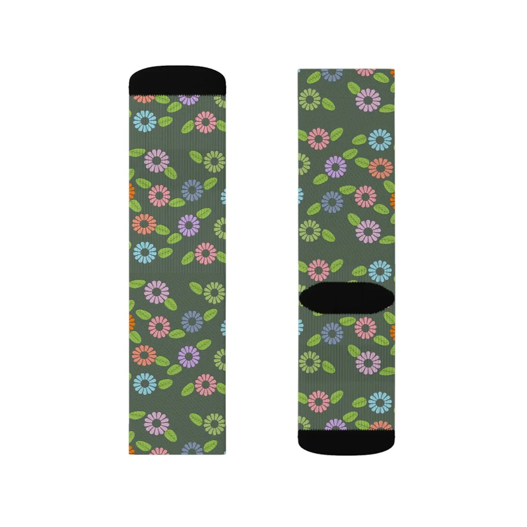 Floral Sublimation Socks - Cozy Chic Women's Style - DipaliZ
