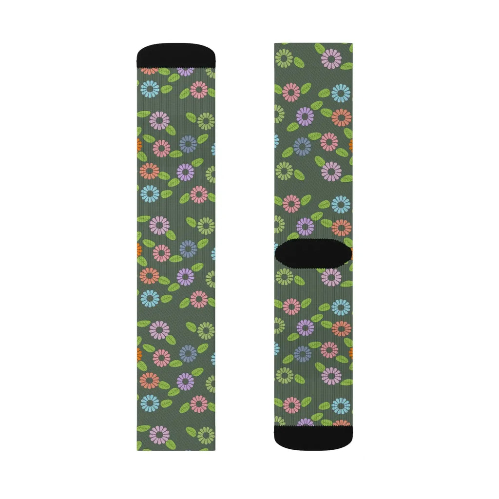 Floral Sublimation Socks - Cozy Chic Women's Style - DipaliZ