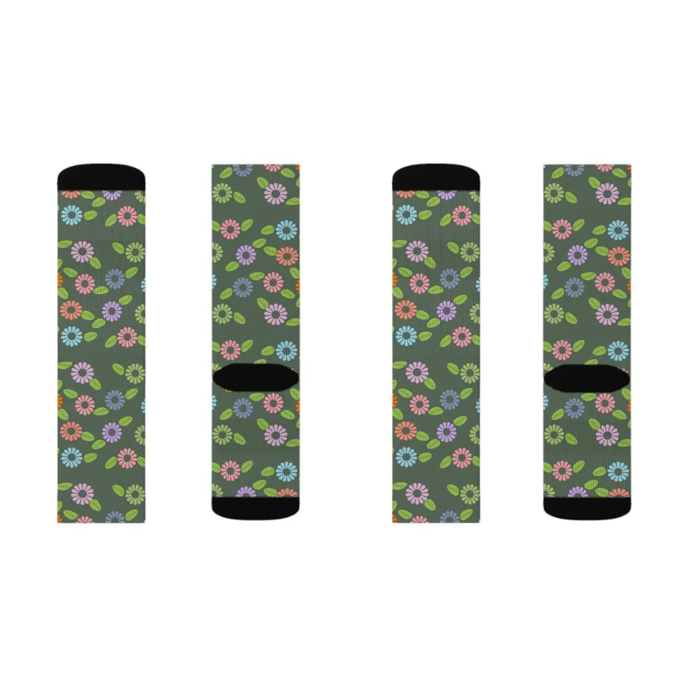 Floral Sublimation Socks - Cozy Chic Women's Style - DipaliZ