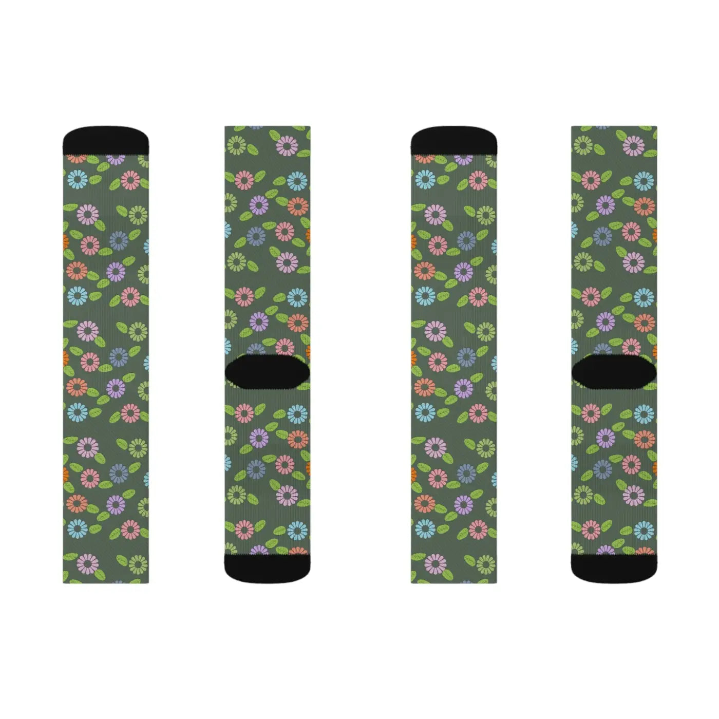 Floral Sublimation Socks - Cozy Chic Women's Style - DipaliZ