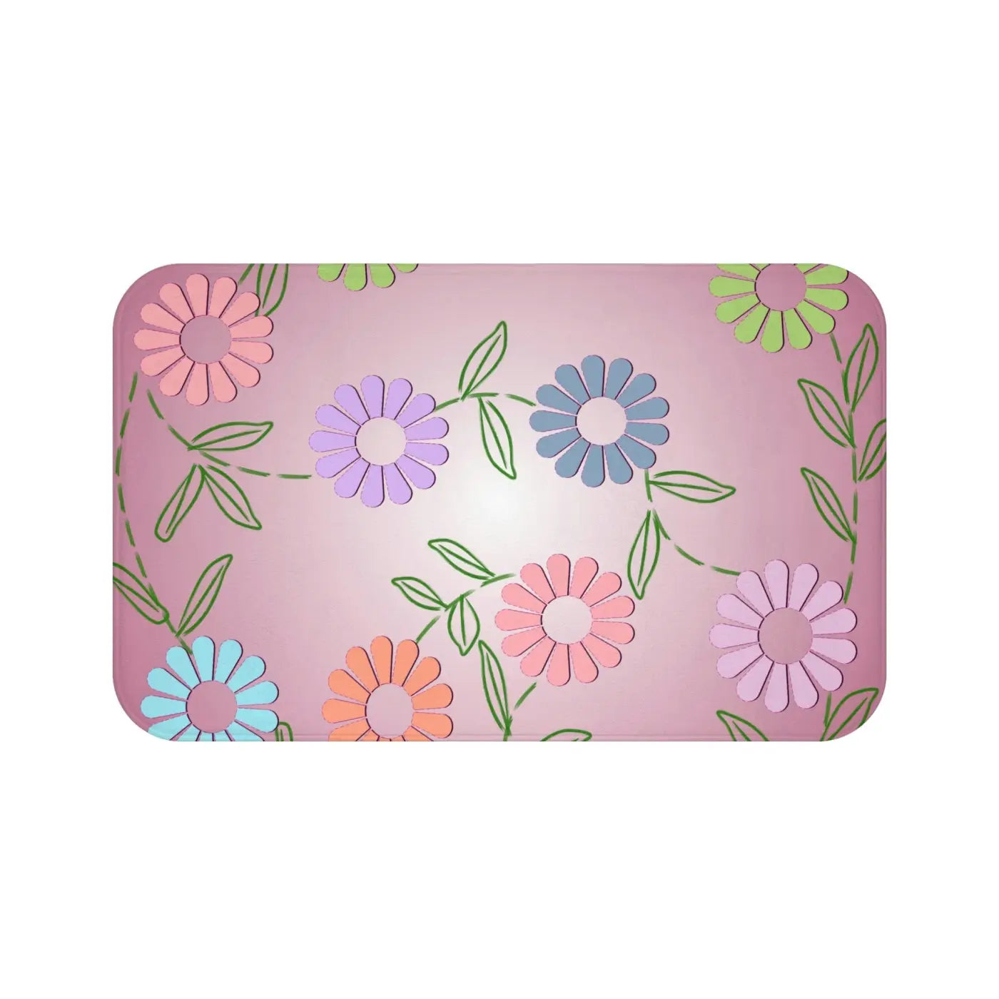 Pink Bath Mat - Floral Pattern Comfort Design - DipaliZ