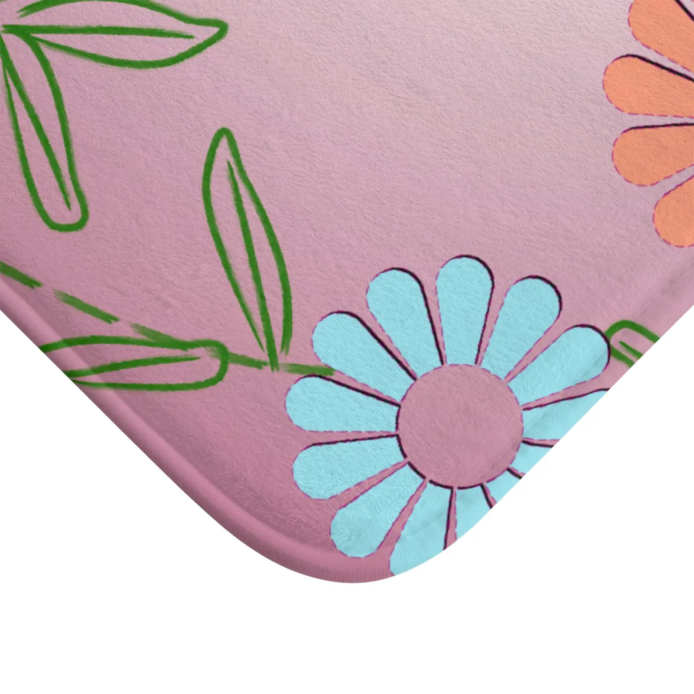 Pink Bath Mat - Floral Pattern Comfort Design - DipaliZ